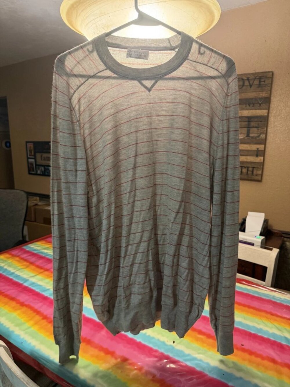 Brunello Cucinelli Mens Cashmere Silk Striped Sweater Sweatshirt Size 54 XL READ